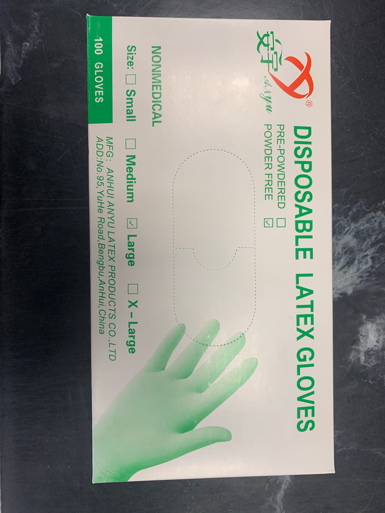 Disposable Powder-Free Latex Gloves-Large- Extra Large-100 Per Box